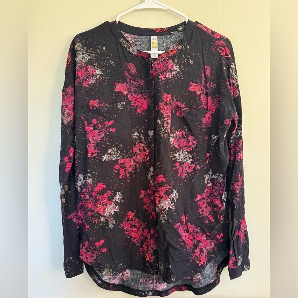 Lole Jesse Floral Black and Pink Women's Top